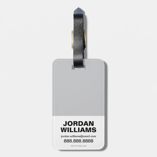 Chibi Batman Scaling the City Bagagelabel (Achterkant verticaal)