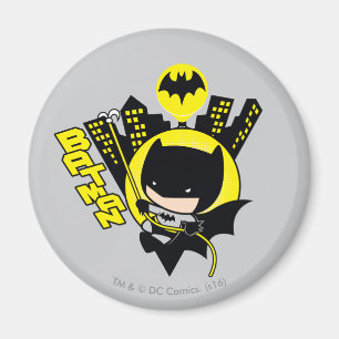 Chibi Batman Scaling the City Magneet