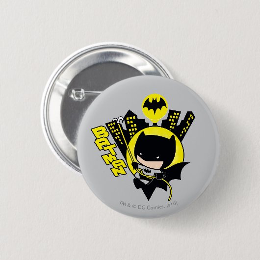 Chibi Batman Scaling the City Ronde Button 5,7 Cm (Voorkant /achterkant)