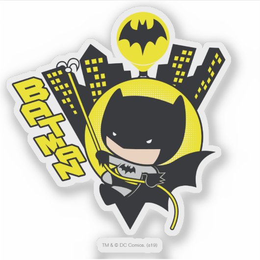 Chibi Batman Scaling the City Sticker (Voorkant)