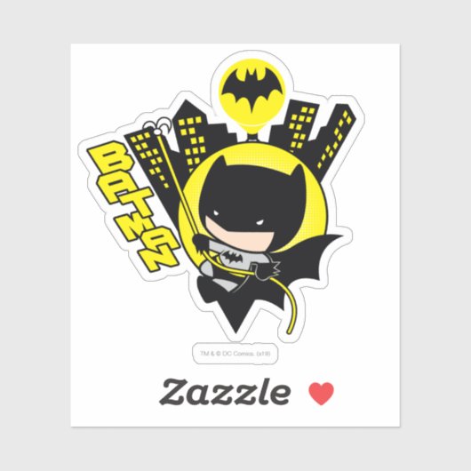 Chibi Batman Scaling the City Sticker (Vel)