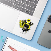 Chibi Batman Scaling the City Sticker (Laptop met iPhone)