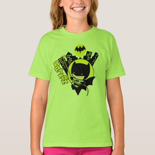 Chibi Batman Scaling the City T-shirt (Voorkant)