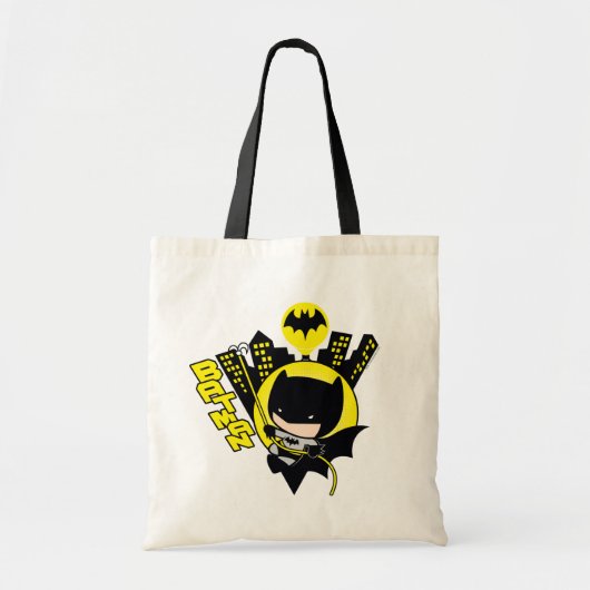 Chibi Batman Scaling the City Tote Bag (Voorkant)