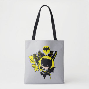 Chibi Batman Scaling the City Tote Bag
