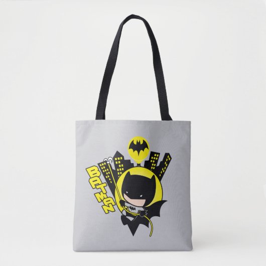 Chibi Batman Scaling the City Tote Bag (Voorkant)