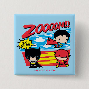 Chibi Batman te traag! Vierkante Button 5,1 Cm