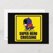 Chibi Batoman Super Hero Crossing Sign Briefkaart (Voorkant / Achterkant)