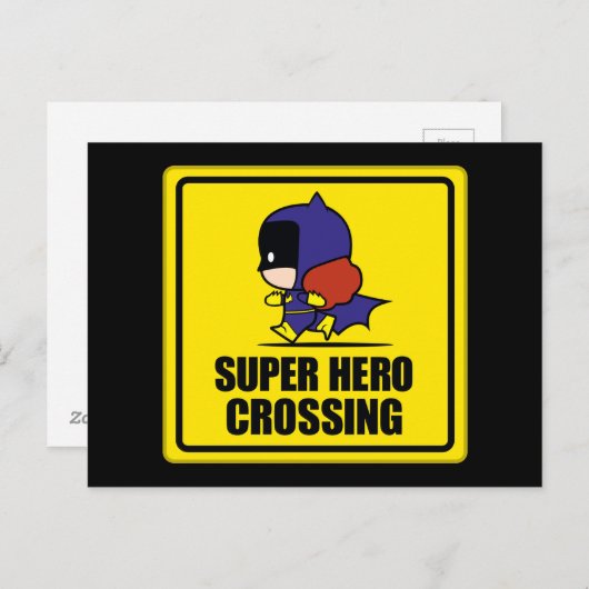 Chibi Batoman Super Hero Crossing Sign Briefkaart (Voorkant / Achterkant)
