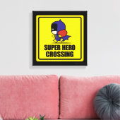 Chibi Batoman Super Hero Crossing Sign Canvas Afdruk (Insitu (Woonkamer))