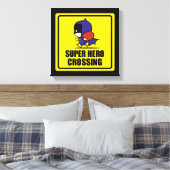 Chibi Batoman Super Hero Crossing Sign Canvas Afdruk (Insitu (Slaapkamer))