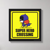 Chibi Batoman Super Hero Crossing Sign Canvas Afdruk (Voorkant)