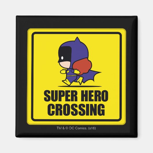 Chibi Batoman Super Hero Crossing Sign Magneet (Voorkant)