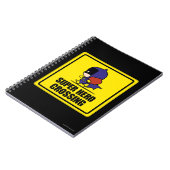 Chibi Batoman Super Hero Crossing Sign Notitieboek (Linkerzijde)