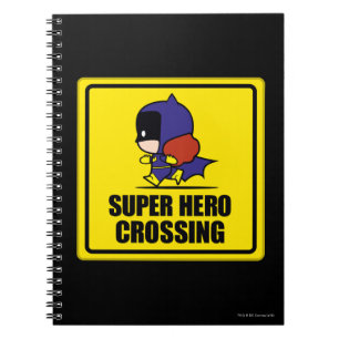 Chibi Batoman Super Hero Crossing Sign Notitieboek
