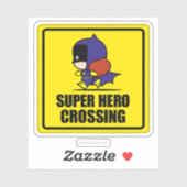 Chibi Batoman Super Hero Crossing Sign Sticker (Vel)
