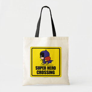 Chibi Batoman Super Hero Crossing Sign Tote Bag
