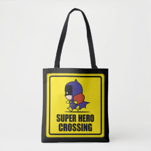 Chibi Batoman Super Hero Crossing Sign Tote Bag