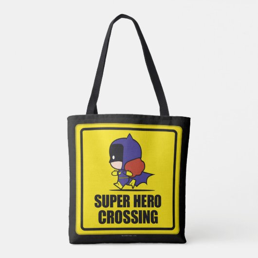 Chibi Batoman Super Hero Crossing Sign Tote Bag (Achterkant)