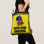 Chibi Batoman Super Hero Crossing Sign Tote Bag (Dichtbij)