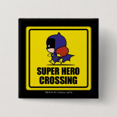 Chibi Batoman Super Hero Crossing Sign Vierkante Button 5,1 Cm (Voorkant)