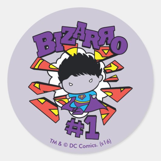 Chibi Bizarro #1 Ronde Sticker (Voorkant)