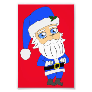 Chibi Blauwe Pak Sinterklaas Foto Afdruk
