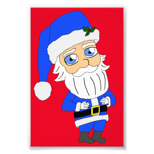 Chibi Blauwe Pak Sinterklaas Foto Afdruk (Voorkant)