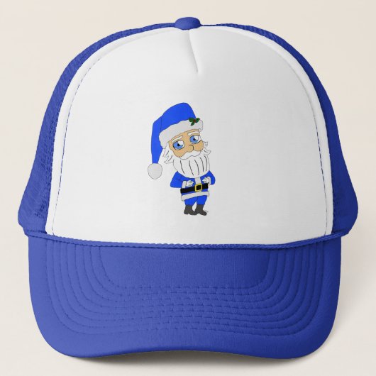 Chibi Blauwe Pak Sinterklaas Trucker Pet (Voorkant)