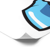 Chibi Blonde Girl Rocker Playing Pink Bass Guitar Poster (Hoek)