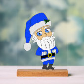 Chibi Blue Suit Santa Acryl Bord (Neutraal)
