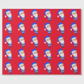 Chibi Blue Suit Santa Cadeaupapier (Vlak)