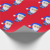 Chibi Blue Suit Santa Cadeaupapier (Hoek)