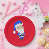 Chibi Blue Suit Santa Papieren Bordje (Feest)