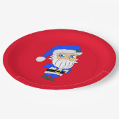 Chibi Blue Suit Santa Papieren Bordje (Gekanteld)
