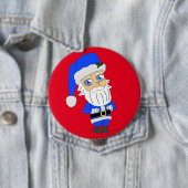 Chibi Blue Suit Santa Ronde Button 4,0 Cm (In situ)