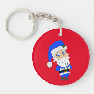 Chibi Blue Suit Santa Sleutelhanger