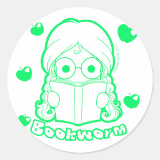 Chibi Boekenworm Sticker