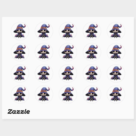 Chibi Bone Witch Sticker - Schattigee gotische fan (Vel)
