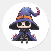 Chibi Bone Witch Sticker - Schattigee gotische fan (Voorkant)