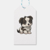 Chibi Border Collie Cadeaulabel (Voorkant)