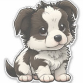 Chibi Border Collie Sticker (Voorkant)