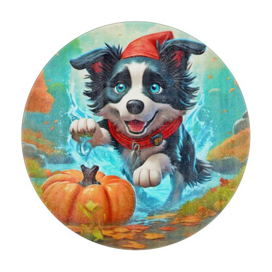 Chibi Border Ninja Hond: Epic Art Snijplank (Voorkant)