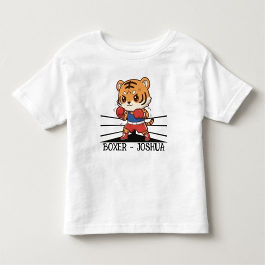 Chibi Boxing Tiger Champion | Cute Sports Mascot Kinder Shirts (Voorkant)