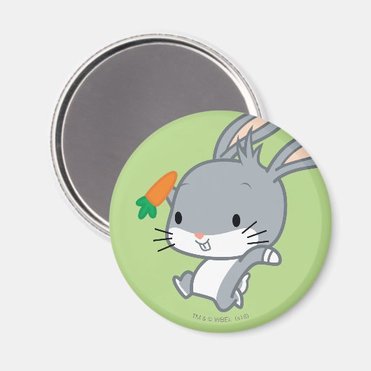 Chibi BUGS BUNNY™ met wortel Magneet (Voorkant / Achterkant)