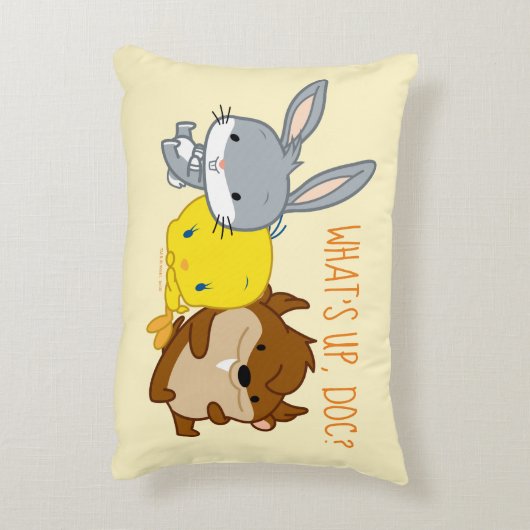 Chibi BUGS BUNNY™, TWEETY™ & TAZ™ Accent Kussen (Achterkant (Verticaal))