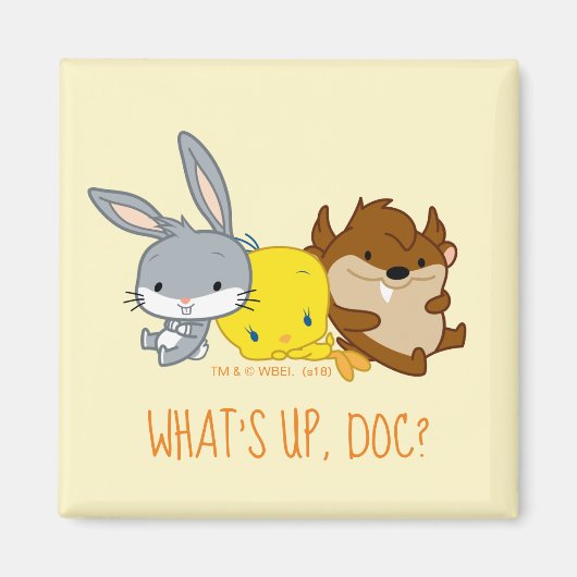 Chibi BUGS BUNNY™, TWEETY™ & TAZ™ Magneet (Voorkant)
