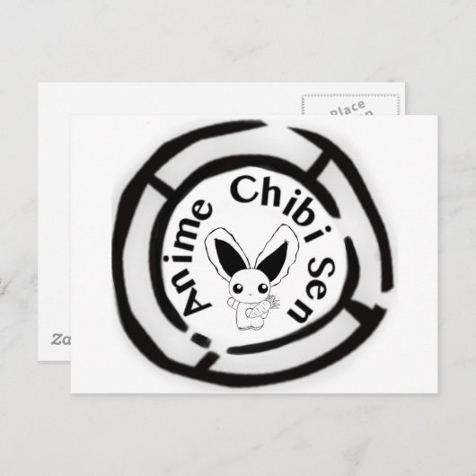 Chibi Bunny Briefkaart (Voorkant / Achterkant)