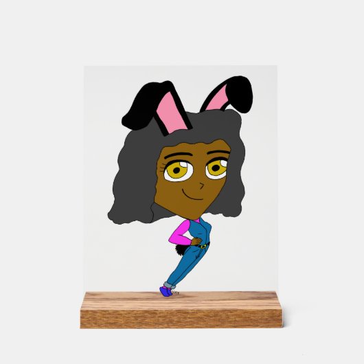 chibi bunnygirl acryl bord (Voorkant)