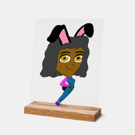 chibi bunnygirl acryl bord (Hoek)
